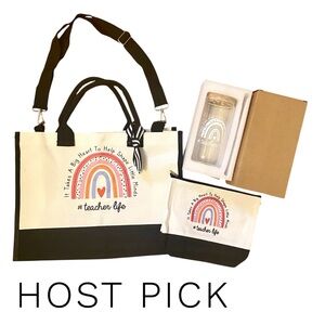 🎉#TEACHER LIFE teacher tote & tumbler 3-pc gift set